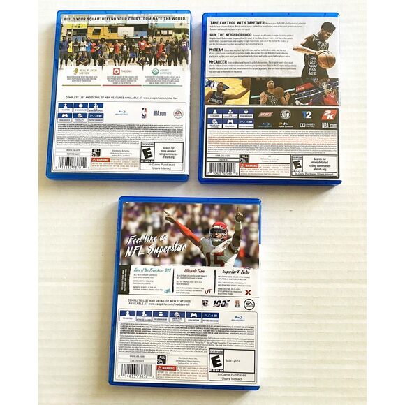 Lot PS4 Madden NFL 2020 + NBA2K19 + NBA Live 19 Sony Playstation 4 Sports Games - Picture 2 of 5
